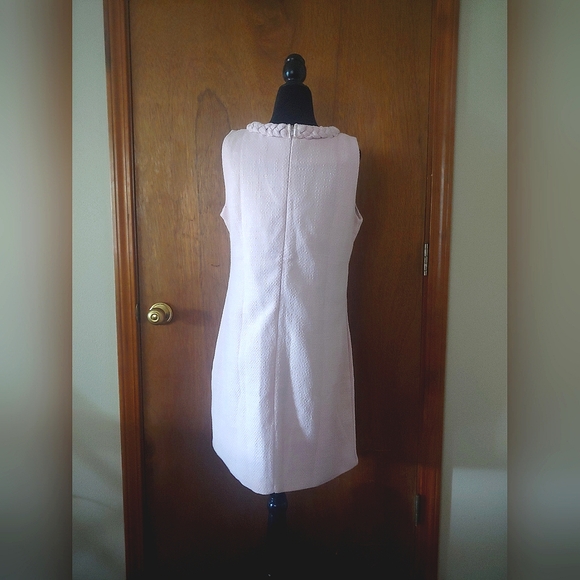 NWT Kedera Light Pink Jackie O Tweed Crew Sleeveless Shift Sheath Mini Dress S - Picture 6 of 16